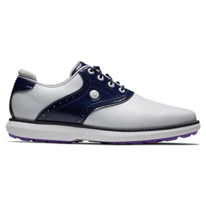 FootJoy golfschoenen W traditions spikeless white navy