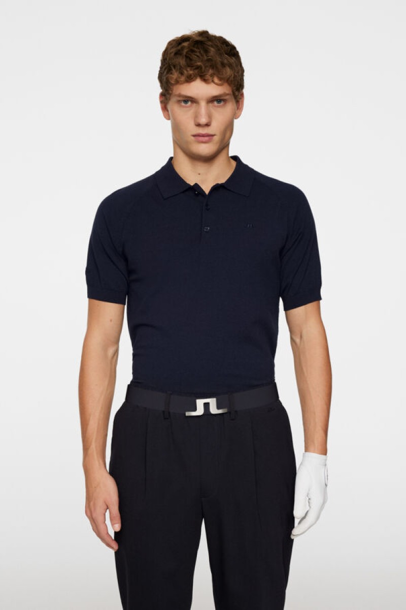 J.Lindeberg polo martin knit navy