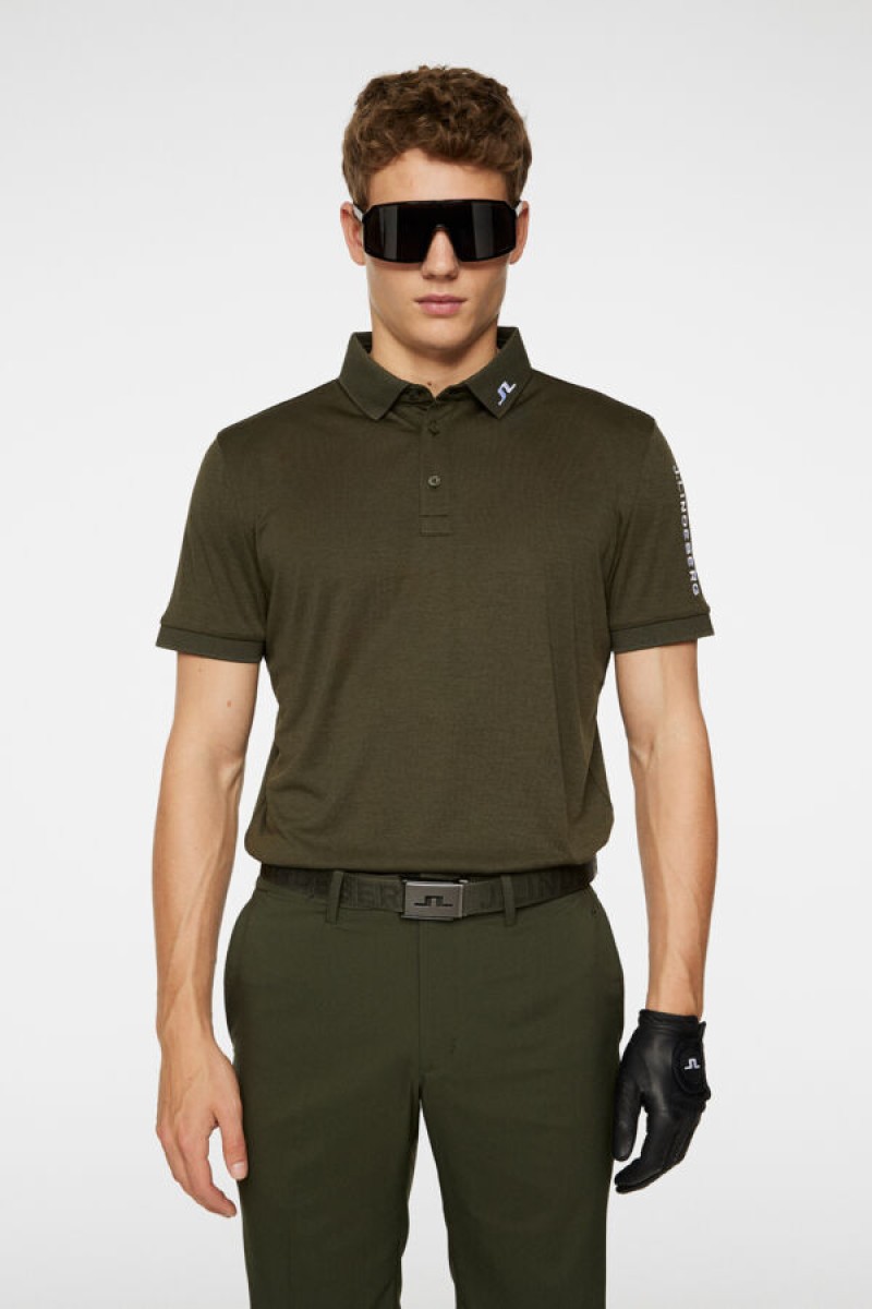 J.Lindeberg polo tour tech forest green melange