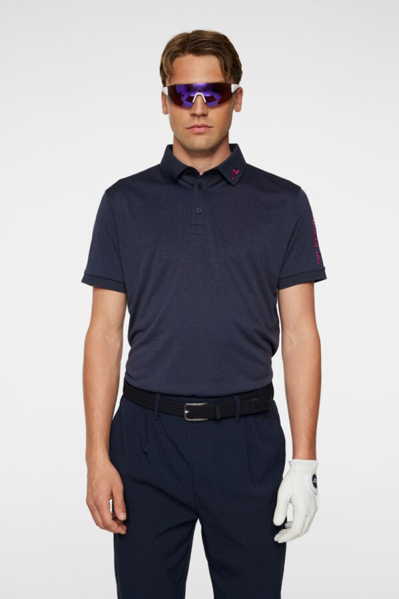 J.Lindeberg polo tour tech navy melange