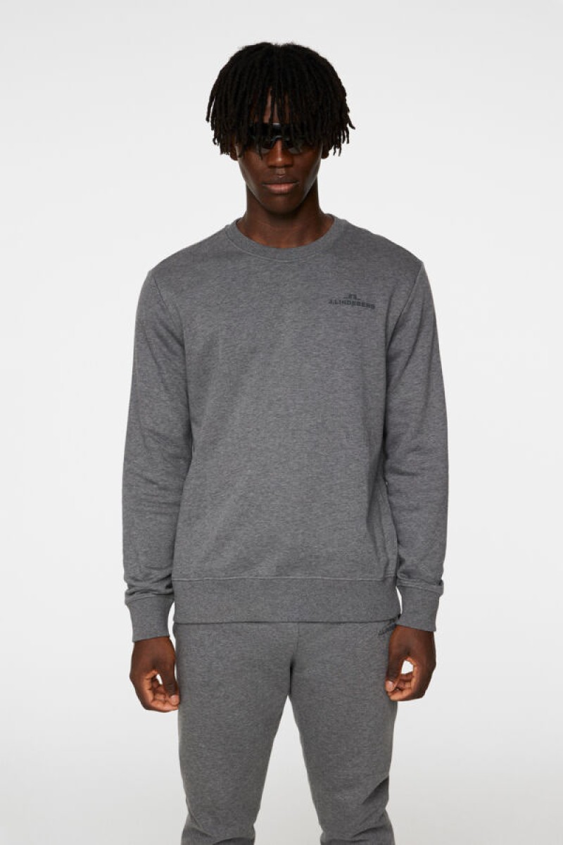 J.Lindeberg sweater alpha crew neck dark grey