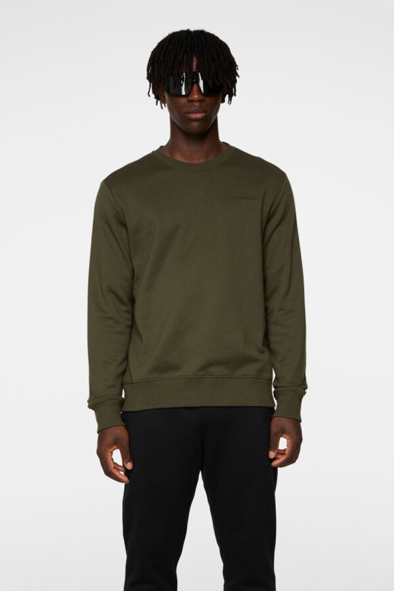 J.Lindeberg sweater alpha crew neck forest green