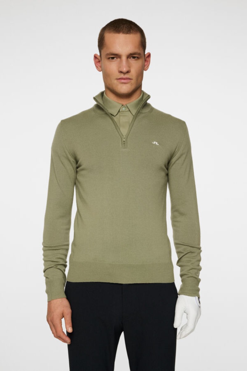 J.Lindeberg sweater kian zipped oil green