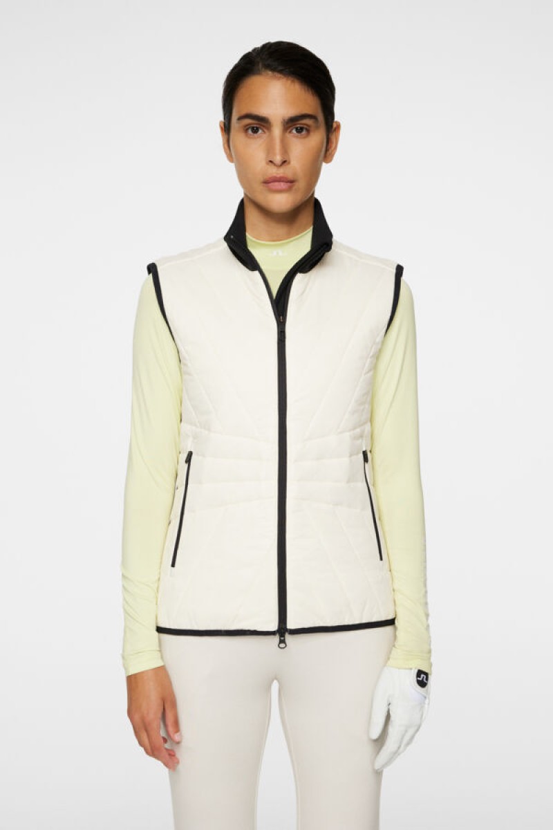 J.Lindeberg W bodywarmer holma quilt hybrid white