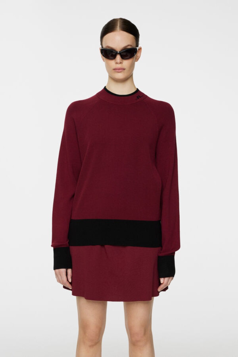 J.Lindeberg W sweater zoe knitted cabernet